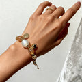 Bracelet avec pendentif cochon doré citrine – Attire la richesse, stimule la carrière, augmente l'abondance