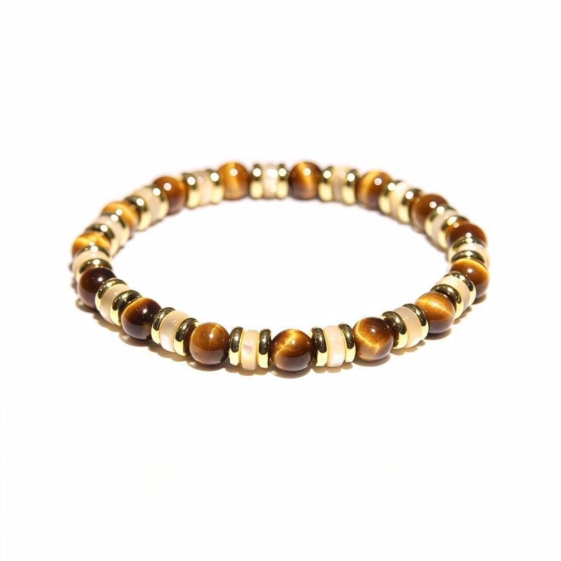 Bracelet en pierre naturelle œil de tigre, bracelet de perles de niche pour couples, cadeau pour hommes et femmes
