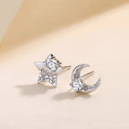 Asymmetric Star Moon Earrings - Start Shiny New Journey