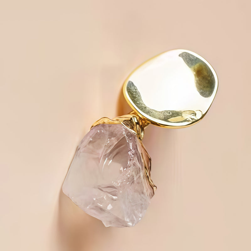 Boucles d'oreilles pendantes en quartz clair naturel