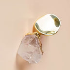 Boucles d'oreilles pendantes en quartz clair naturel