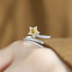 Bague enveloppante Soleil Étoile en Citrine Naturelle