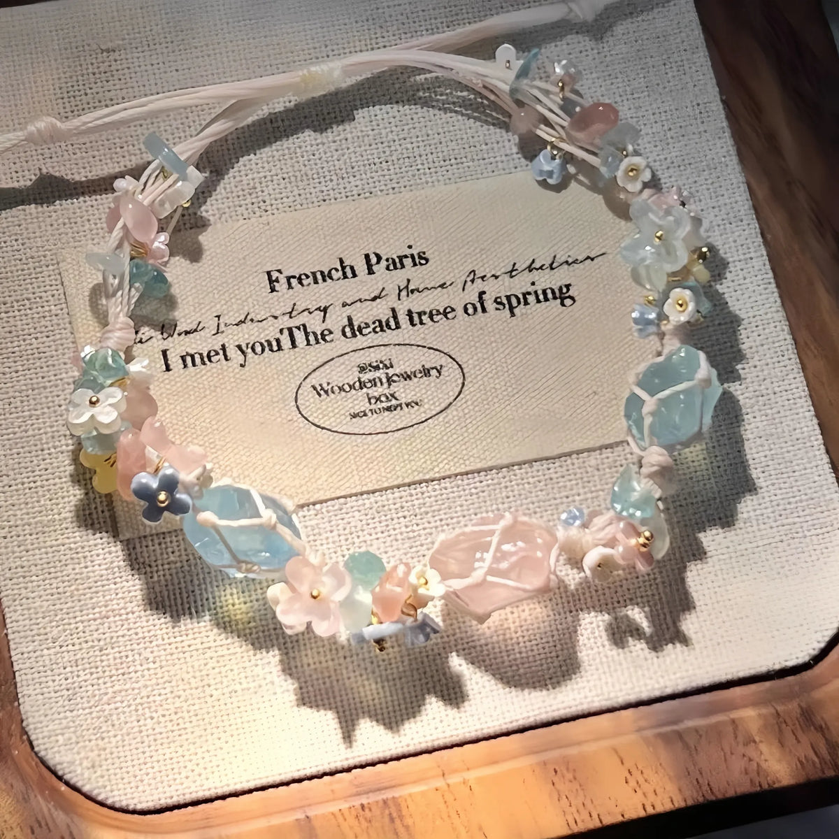 Natural Aquamarine Braided Bracelet - For Soothing Energy