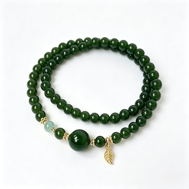 Bracelet en jade Hetian naturel Lotus Éclat Pur