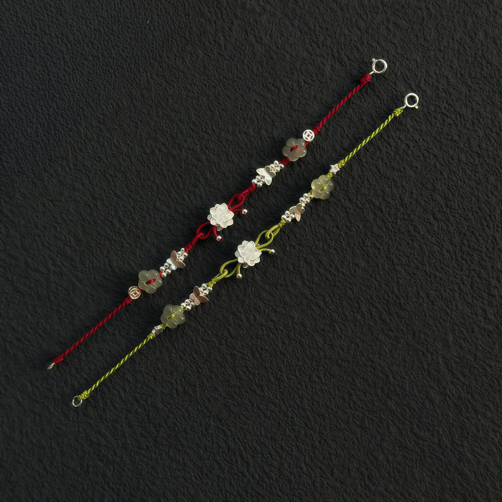 Bracelet tressé floral fait main