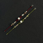 Bracelet tressé floral fait main