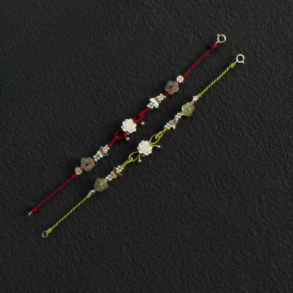Bracelet tressé floral fait main