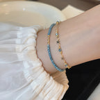 Natural Blue Apatite & Pearl Bracelet - Clear Mind & Gentle Self‑Expression