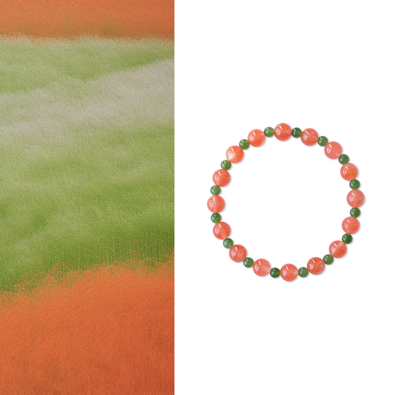 Bracelet en jade Hetian naturel Lotus Éclat Pur