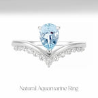 Teardrop Crown Aquamarine Ring - Eloquence & Popularity Booster