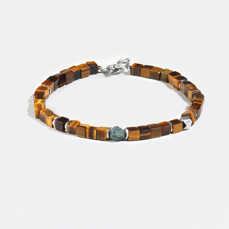 Bracelet en Œil de Tigre Naturel S925 pour Couple - Attraction de Richesse pour Homme, Cadeau de Saint-Valentin