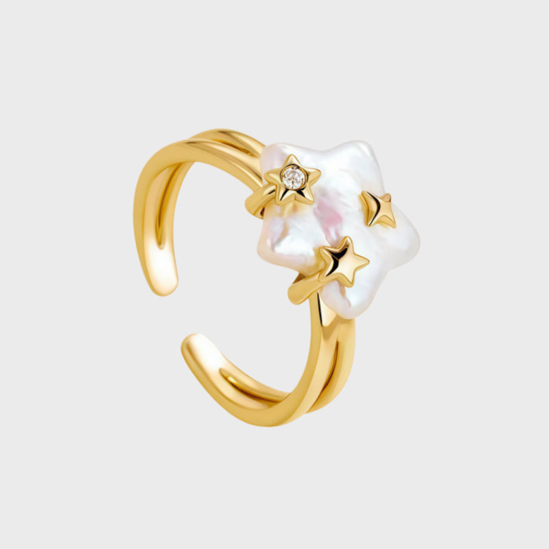 Starlight Pearl Gold Ring - Direct Way with Confidence
