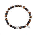 Bracelet Œil de tigre naturel — Style vintage neutre, polyvalent pour tous les looks