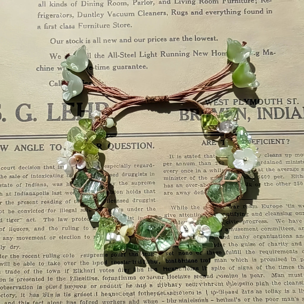 Natural Raw Crystal Braided Bracelet - For Positive Energy