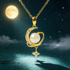 Collier lune et étoile en jade Hetian naturel