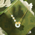 Romantic Ginkgo Leaf Ping An Kou Necklace - Togetherness & Eternity