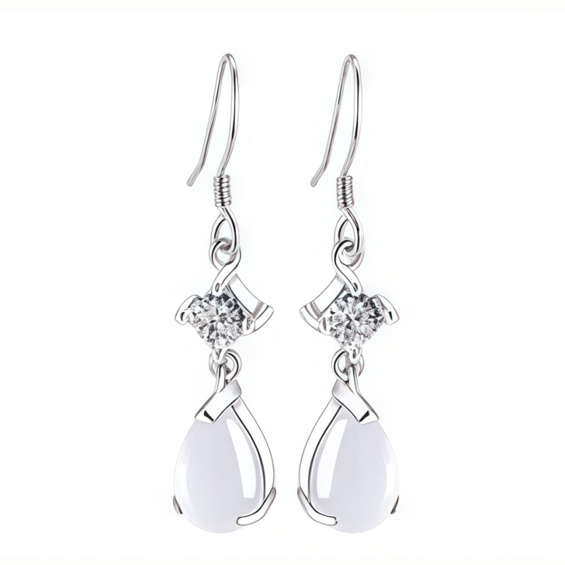 Vintage White Chalcedony 3‑Piece Jewelry Set - Wisdom
