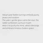 Sylphine Bunny Natural  Hetian Jade Earrings