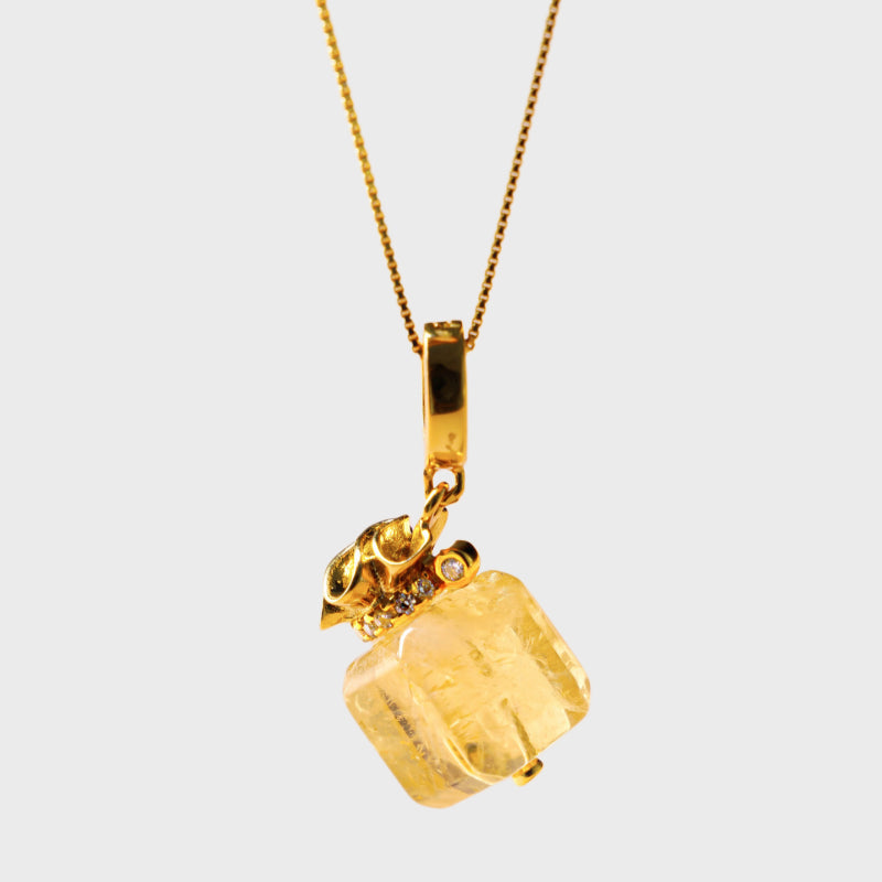 Golden Fortune Bag Citrine Necklace