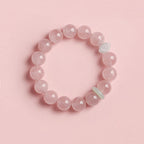 Bracelet en cristal naturel « Rose attire l'amour »