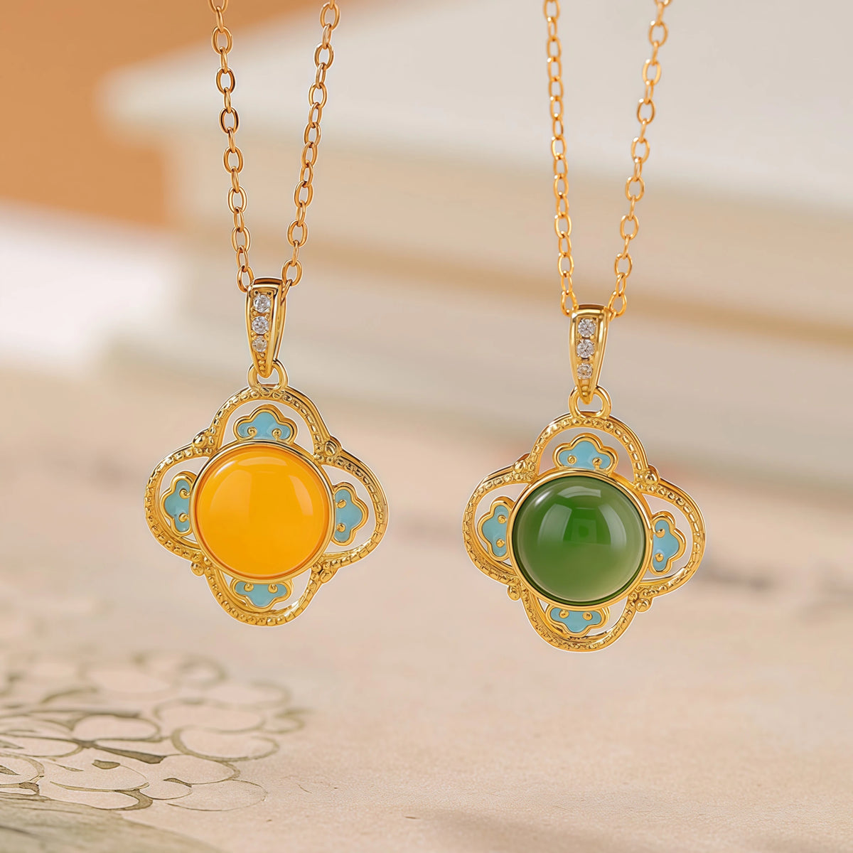 Ancient Oriental Hetian Jade Pendant Necklace - Luck & Perfection