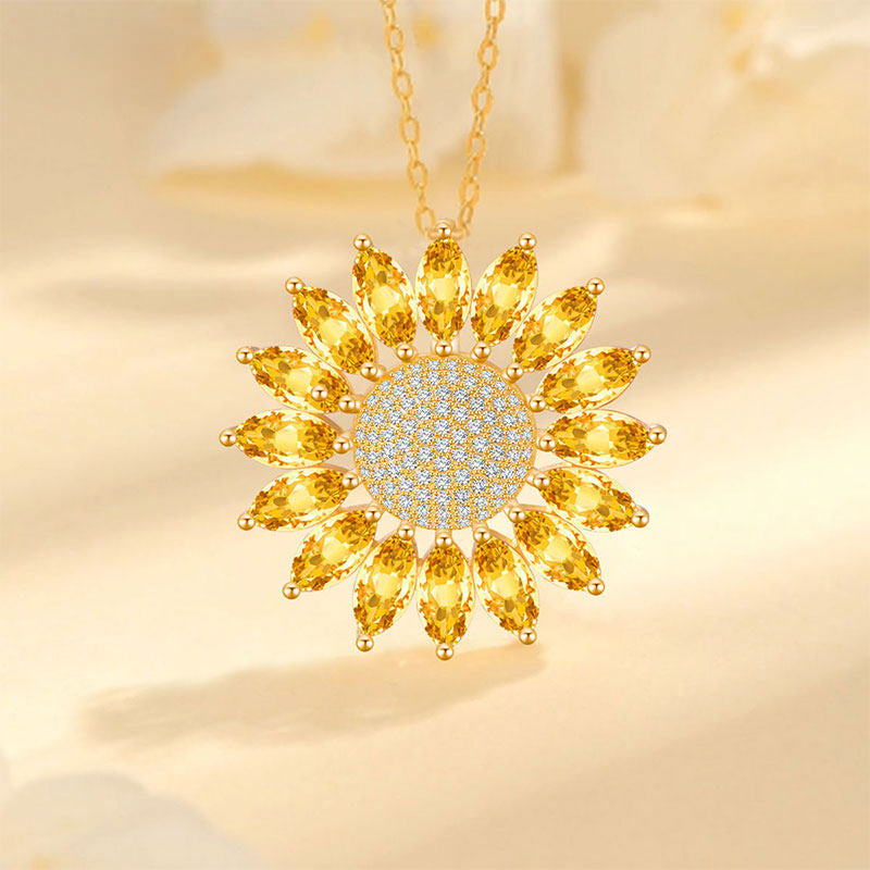 The Smile of Sunflower Natural Citrine Necklace - Abundance & Prosperity