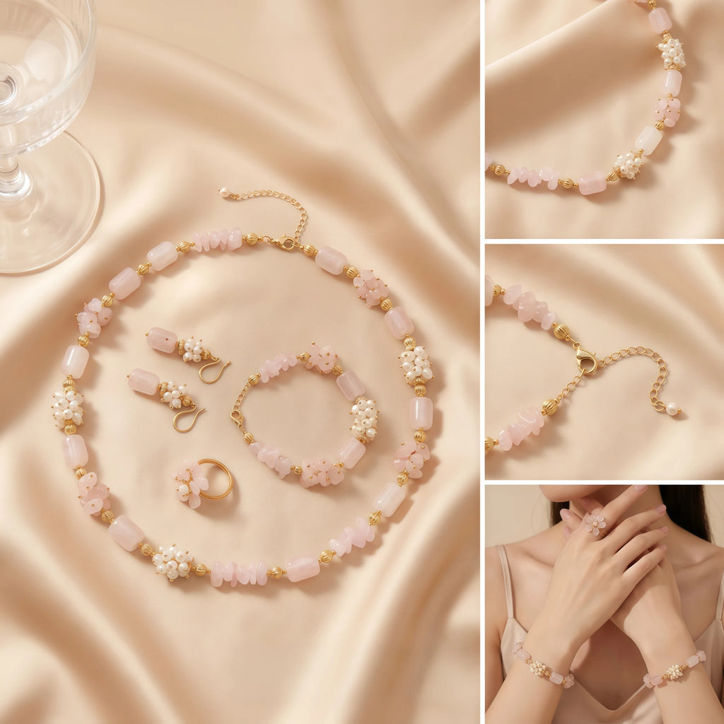 Collier en cristal de quartz clair Pendentif facetté irrégulier