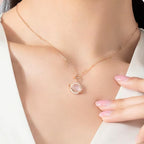 Rose‑Gold Planet Rose Quartz 2‑Piece Set