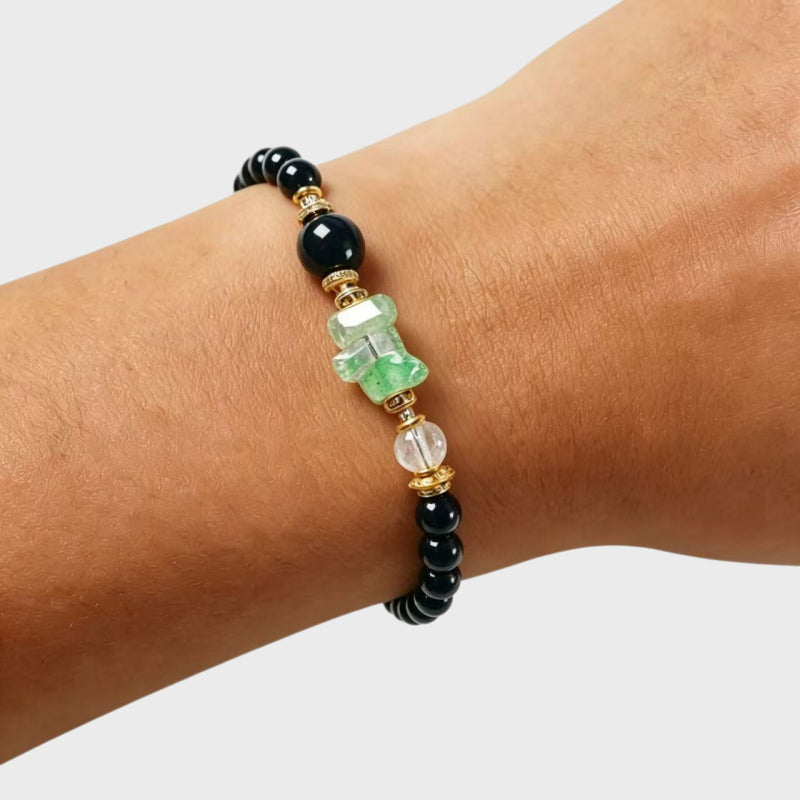 Water Wood Balance Natural Obsidian Bracelet