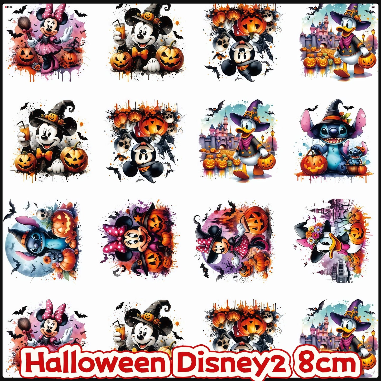 Halloween Disney2 8cm Acrylic Charms for DIY match game-open in live