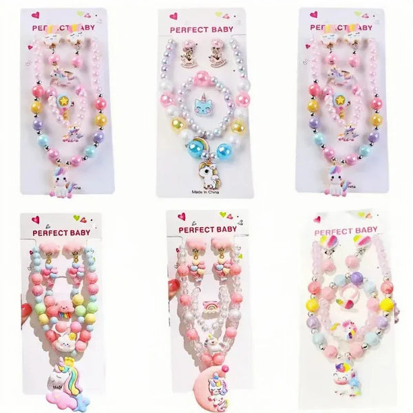Girls Unicorn Necklace Set
