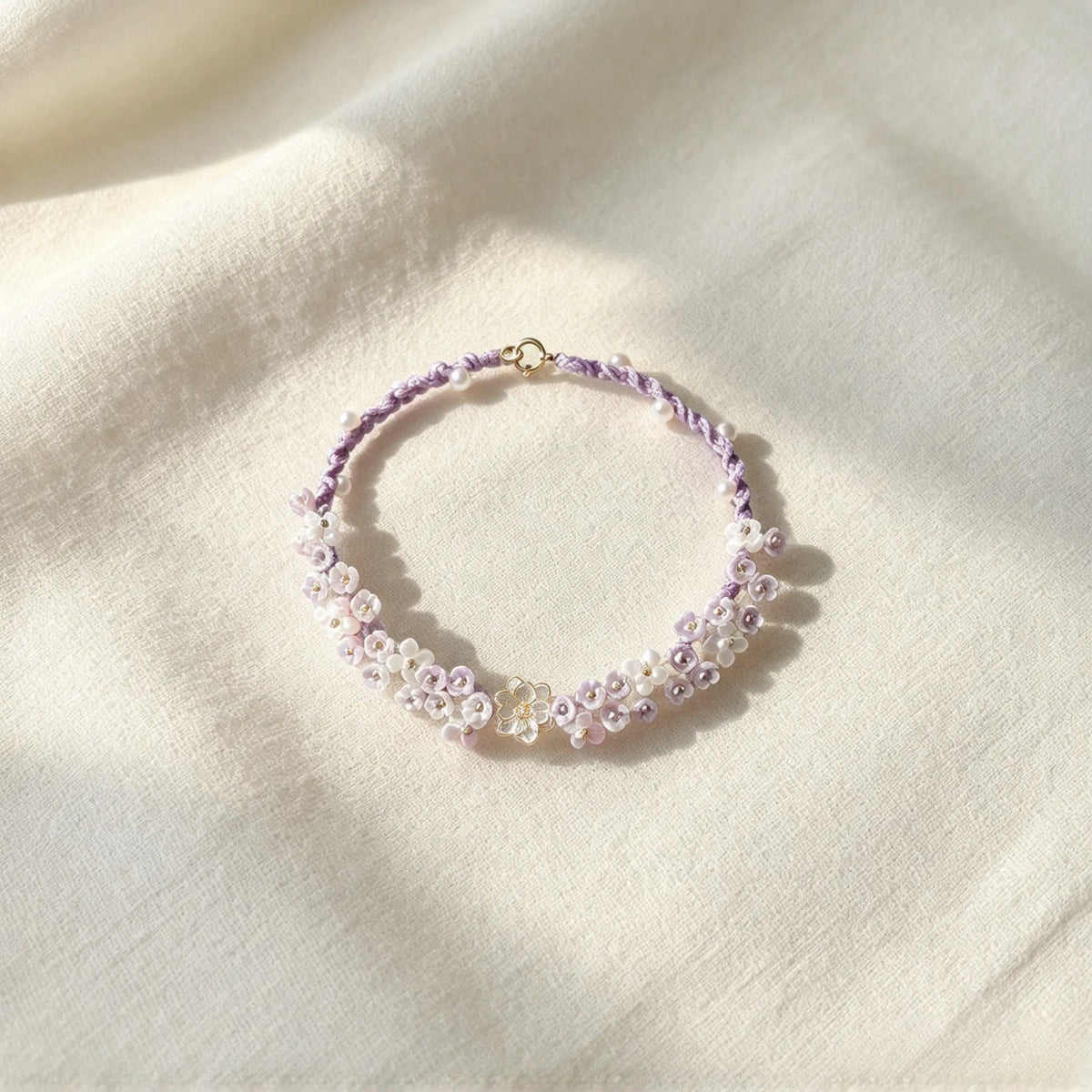 Iris Purple Lotus Woven Bracelet - Symbol of Purity & Serenity
