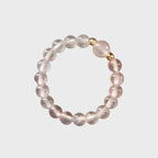 Bague en quartz rose naturel Amour et Paix