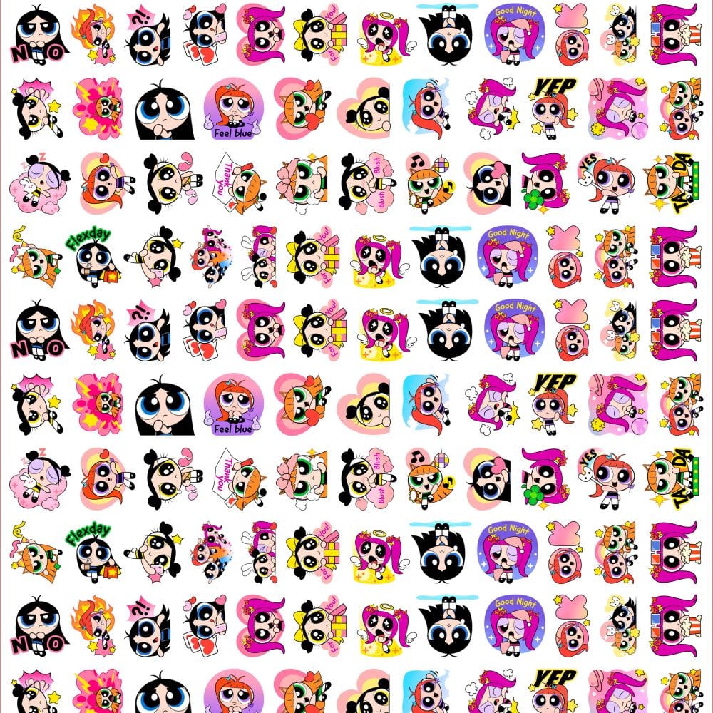 Power Puff Girls 4cm Acrylic Charms for DIY match game-open in live