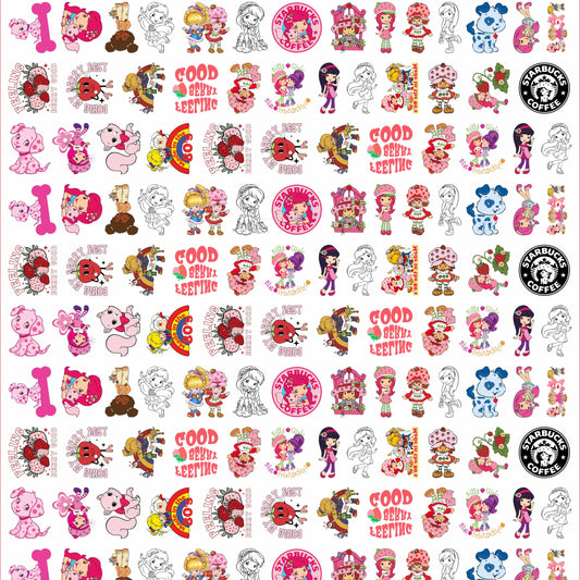 Strawberry Cake Girl 4cm Acrylic Charms for DIY match game-open in live