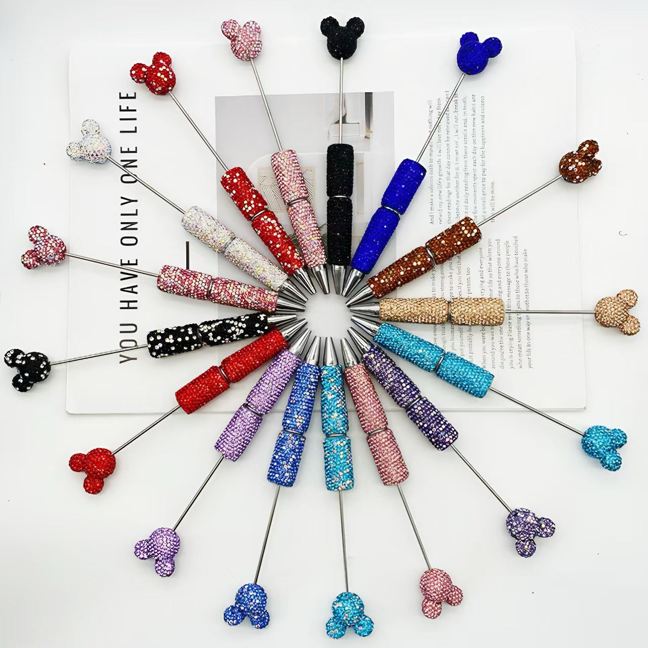 Diy Mickey Full Diamond beadable pens-Mystery bags open in live