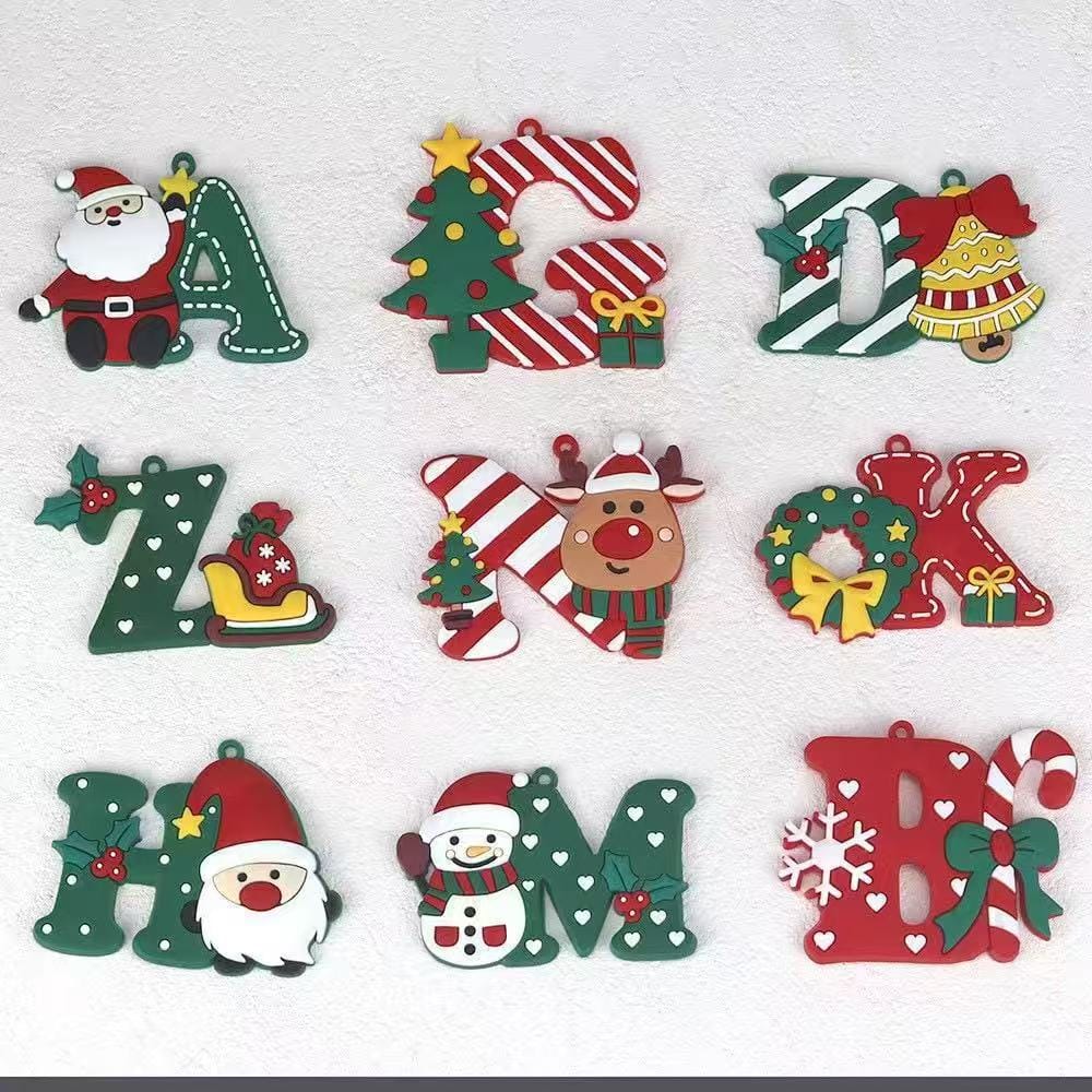 Christmas 2 letter ornament