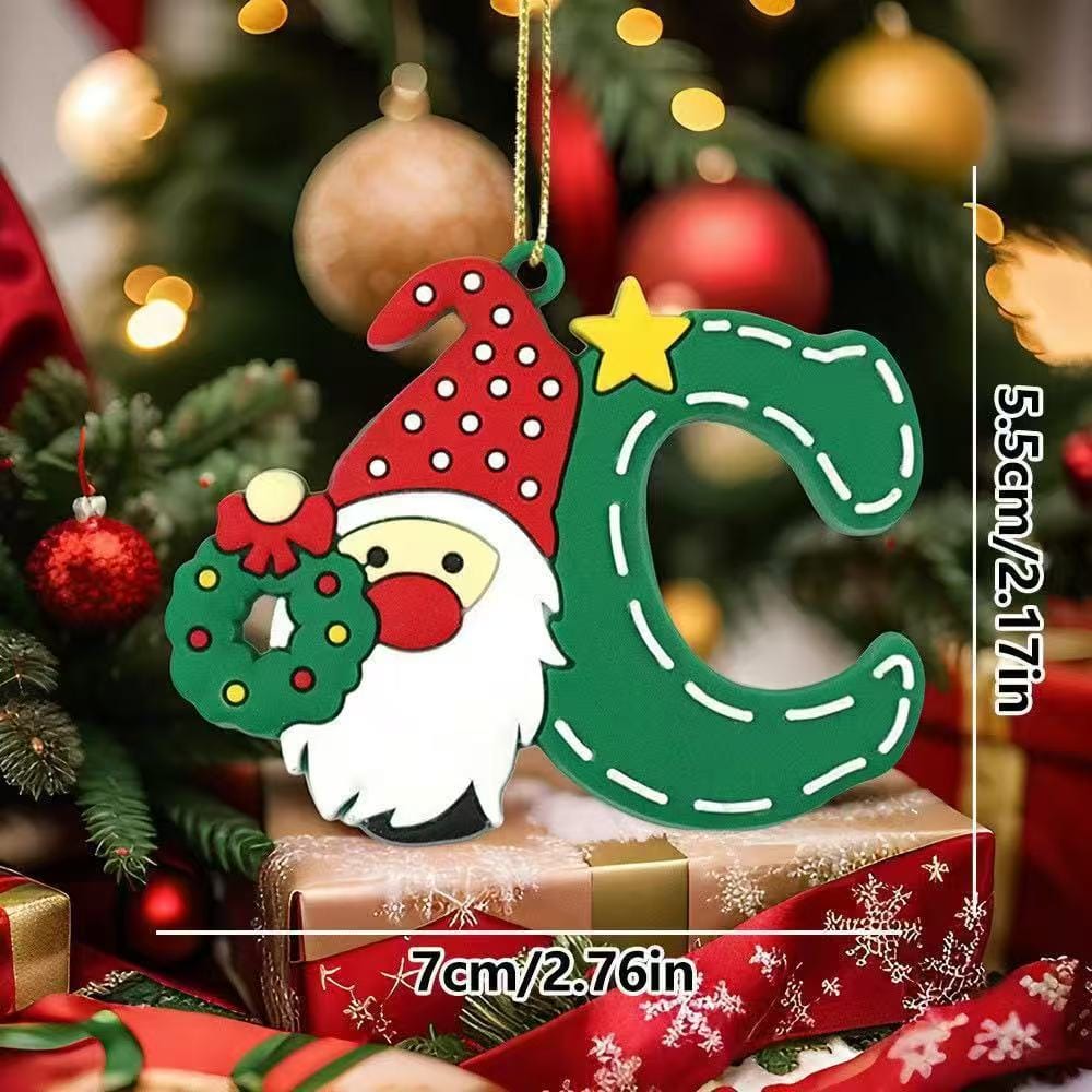 Christmas 2 letter ornament