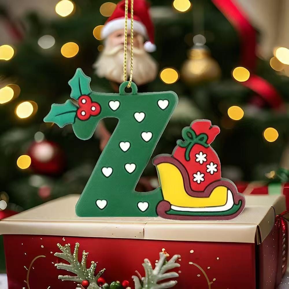 Christmas 2 letter ornament