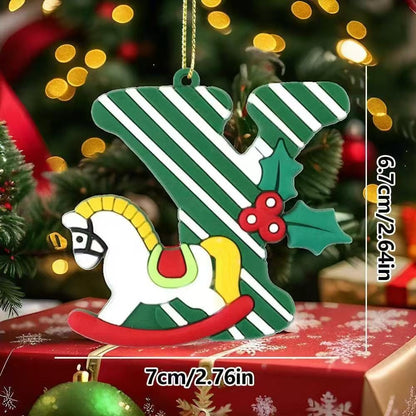 Christmas 2 letter ornament