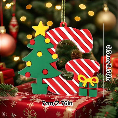 Christmas 2 letter ornament