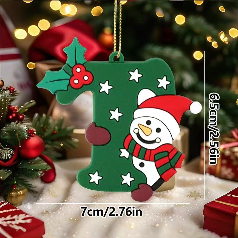 Christmas 2 letter ornament