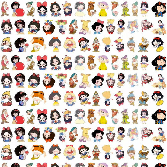 Snow White with 7 Drawfs 6cm Acrylic Charms for DIY match game-open in live