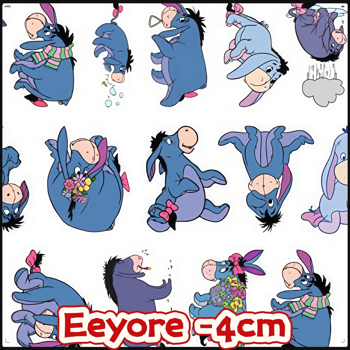 Eeyore 4cm Acrylic Charms for DIY match game-open in live