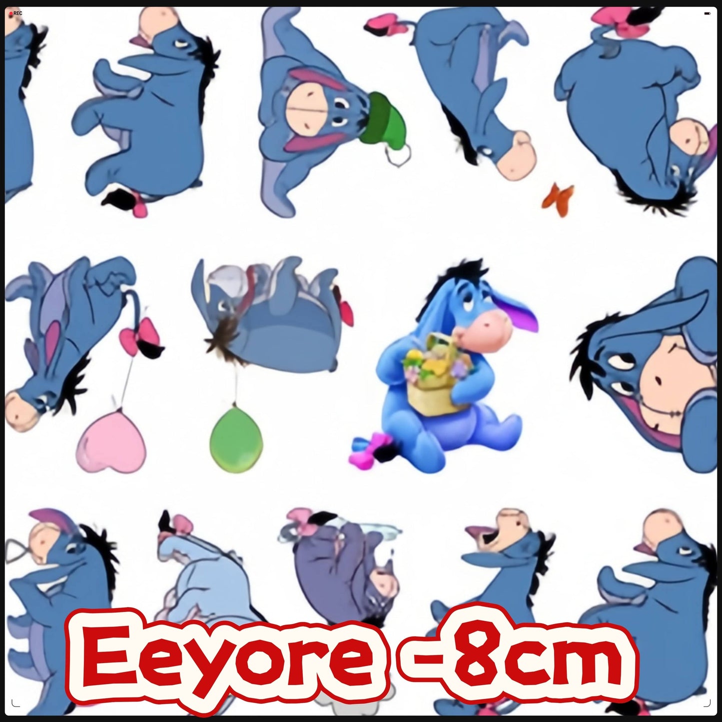 Eeyore 8cm Acrylic Charms for DIY match game-open in live