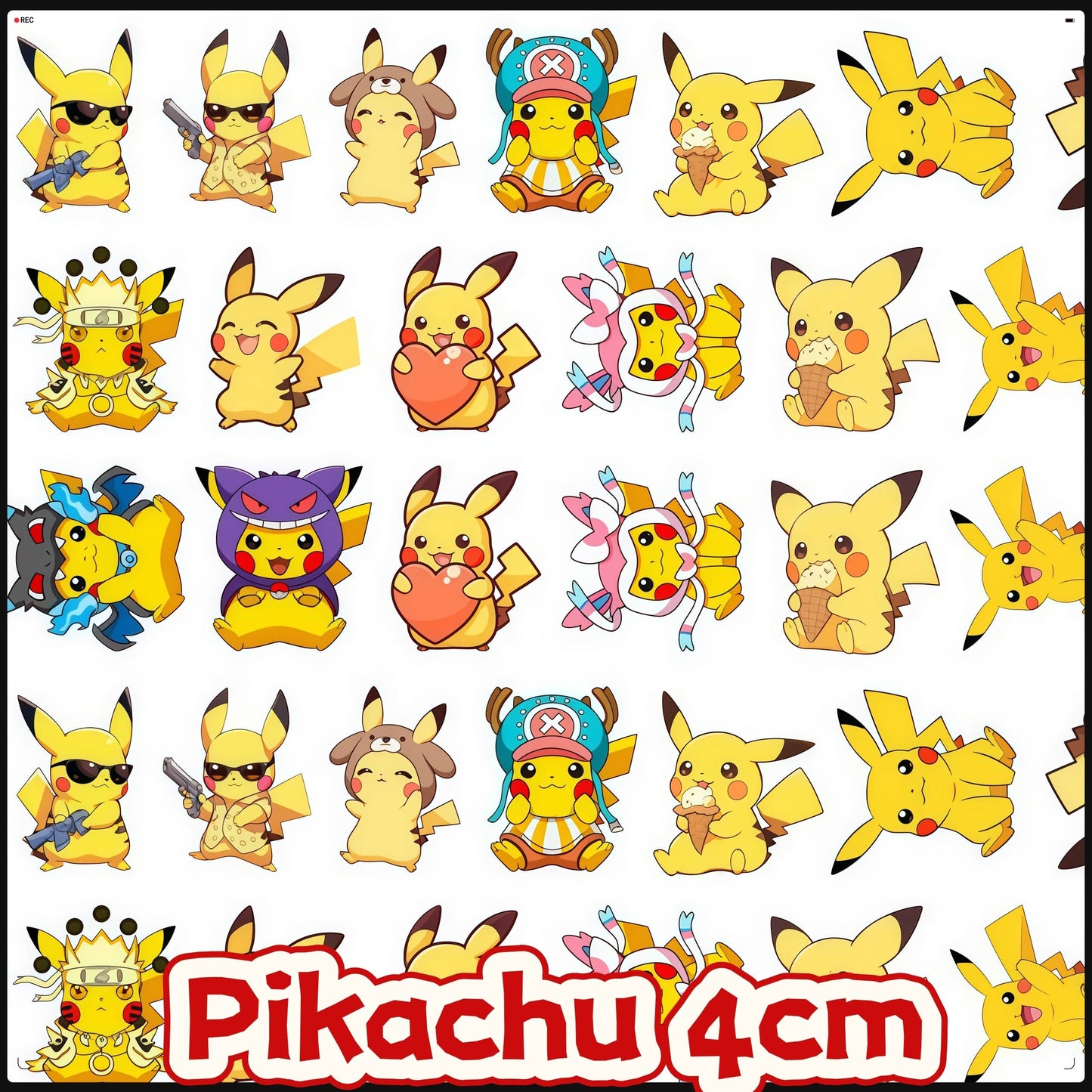 Pikachu 4cm Acrylic Charms for DIY match game-open in live