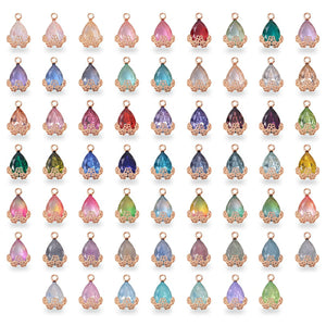 10pcs Diamond Droplets-Silver Base