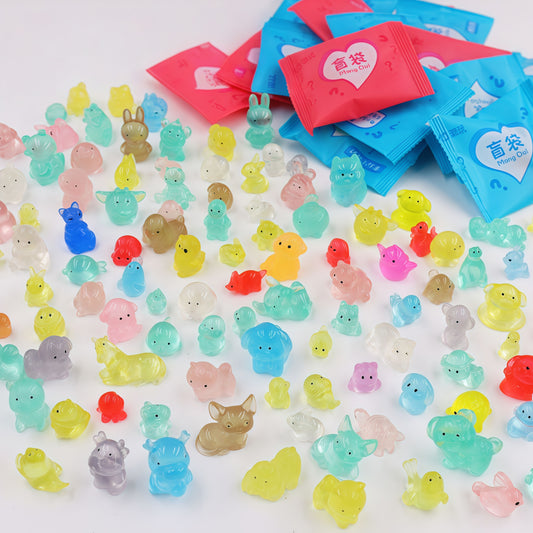 Mini animals(glow) 5 in 1 bag - open in live