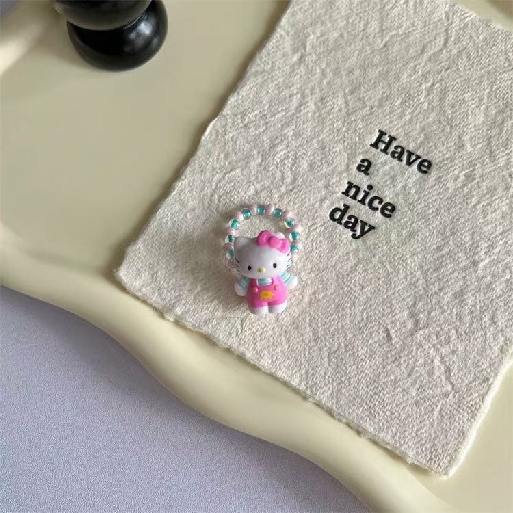 Kitty Hand-made Beads Ring