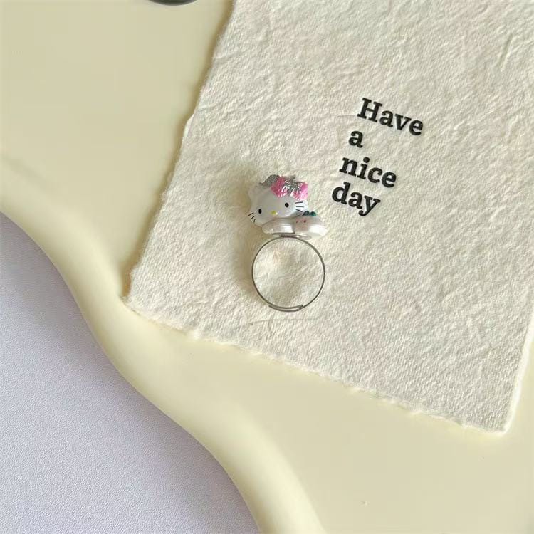Kitty Hand-made Beads Ring